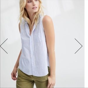 Frank & Eileen Fiona Sleeveless Blue Shirt SzXS